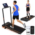 Treadmills Foldable with 10% Incline 1-12KM/H Under Desk Walking Pad with LED Display Remote Control APP Portable Running Machine for Home/Office Jogging