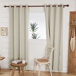 Deconovo Blackout Room Darkening Thermal Insulated Curtains, Energy Efficient & Noise Reducing Grommet Window Drapes for Bedroom, Living Room, Nuresrey, Kids Room, 52x96 Inch, 2 Panels, Light Beige