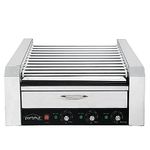 PartyHut 30 Hot Dog Roller Warmer Grill Cooker Machine, Commercial Grade, (with Bun Warmer Drawer, 11 Non-Stick Rollers, 30 Hot Dog Sausage Grill Cooker, and Removable Stainless Steel Drip Tray)