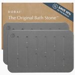 Dorai Home Bath Stone Mat 23.6"x15.4"| Luxury Diatomite Stone Bath Mat |Quickly Removes Water | Non-Slip, Quick-Dry Stone Bath Mat for Bathroom | Rain Slate - 2 Pack