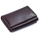 HAMMONDS FLYCATCHER Wallet for Women - Choco Brown Genuine Leather Purse for Women with RFID Protection, 8 Card Slots, and 5 Compartments - Ladies Wallet with Button Closure - Women's Wallet