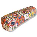 Cylindrical Yoga Bolster "Castle" - Yoga Cushion | Removable and Washable Cover | Buckwheat Shell Filling | Carry Handle | 62 x 21cm