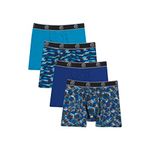 C9 Champion Boys' Lightweight Performance Boxer Briefs, Intense Aqua, Surf The Web Print, M