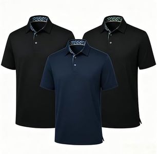 3 Pack Golf Shirts for Men,Mens Golf Shirts Short Sleeve Moisture Wicking Performance Collared Shirt Business Casual,Office,Work,Casual Everyday Wear,Daily Wear,Tennis,Athletic,Outdoor Workout,Summer