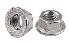 Stainless Steel Serrated Hex Flange Nuts Locknuts 50 Pcs (M6)