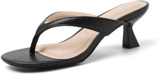 Tilocow Kitten Heels Flip Flops for Women Thong Low Heels Sandals Dressy