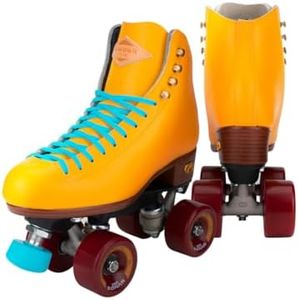 Riedell Crew Roller Skates for Women and Men - Colorful Outdoor Roller Skates with Moisture-Wicking Lining, Padding, and a High-Top Precision Fit - Turmeric - 4