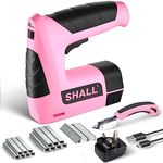 SHALL Cordless 3in1 Stapler Kit,Cordless Upholstery Stapler with 2500 Staples,Pink Electric Staple Gun,Staple Remover & Fast Charger for Crafts, DIY, Decoration