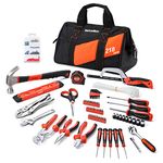 ValueMax 218PC Home Tool Kit with 13-Inch Tool Bag, Household Repair & DIY Tool Set - Including Pliers Set, Metric Sockets Set & Ratchet Wrench, Bits Set, Screwdrivers, Hammer, Tape measure, hacksaw