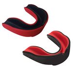 Sports Mouth, 2 Pieces Mouthguard Boxing Adults, Sports Mouthguard, Mouth Guard for MMA, Martial Arts, Boxing, Rugby and Hockey, with Box, Black&Red