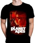 Wild Star Hearts Planet of The Apes Mens T-Shirt Science Fiction Print, Black Cotton T-Shirt, Movie Poster Tee