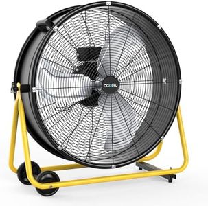 CCGIRU 24 Inches High Velocity Drum Fan, Heavy Duty Industrial Fan with UL Certification, 3 Speed, 8500 CFM, 360°Adjustable Tilting, Suitable for Garages, Store, Warehouses and Patio