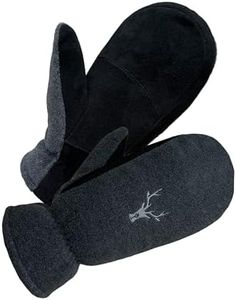 SKYDEER Mittens for Men and Women, Upgraded Deerskin Suede Leather, C100G 3M Thinsulate Insulation, Thermal Polar Fleece, Gloves for Cold Weather (SD5172M/L)