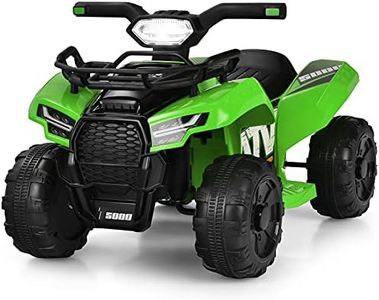 Costzon Kids ATV, 6V Battery Powered Electric Vehicle w/LED Light, Horn, Music, Storage Box, Wear-Resistant Wheels, USB, MP3, Ride on Car 4 Wheeler Quad for Toddler Boys & Girls 18-36 Months (Green)
