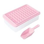 Easy Release 55 Nugget Ice Tray with Lid and Bin for Freezer, with Cover, Storage Container, Scoop. Perfect Small Ice Cube Maker Tray & Mold. Flexable Durable Plastic, BPA Free