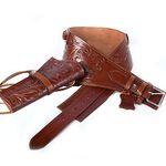 Hulara Full Grain DD Harness Buff Leather Western Gun Holster for Men Heritage Rough Rider 357 Magnum Holster Cowboy Gun Belt and Holster .38/.357 Cal Revolver Holster