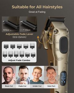 Vgrpro Cordless Hair Clippers – Gold, Rechargeable Grooming Trimmer