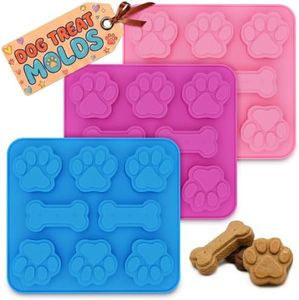 3 Pcs Dog Treat Molds Silicone, Bone & Paw Shapes, Non-Stick