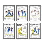 CodersParadise Paper Cricket Anatomy Wall Posters - Pack Of 6 | 8X12 Inch (A4 Size) | Wall Poster For Home Bedroom, Living Room Décor And Aesthetics | Included Glue Dots