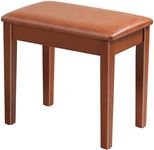 AODSK Piano Bench with Cushion,Solid Wood Keyboard Bench Piano Chair Piano Seat,Brown Piano Stool,13.21 x 21 x 18.2 Inches