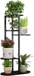 Trendy Decor Attractive Multi Tired Plant Stand Indoor/Outdoor, Multipurpose Stand, Racks, Planter Stand (90X25X47) (Td-7/5 Black)