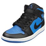 Nike Men's High-Top Sneakers, Black/Royal Blue-black-white, 10