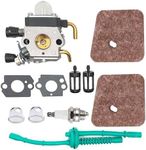 Hippotech C1Q-S97 Carburetor with Fuel Line Kit Air Filter for STIHL FS38 FS45 FS46 FS55 KM55 HL45 FS45L FS45C FS46C FS55C FS55R FS55RC String Trimmer Weed Eater