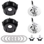 Blender Blade for Oster Osterizer with Sealing Ring Gasket Blender 4902 Blender Jar Bottom Coupling Stud Pin Kit Compatible with Oster Blender Glass Jar Replacement Kit(2 Set)