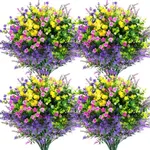 Hananona 12 Pcs Artificial Flowers 
