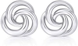 BLING BIJOUX Celtic Knot Stud Earrings Never Rust 925 Sterling Silver Natural and Hypoallergenic Studs For Women and Girls with Free Breathtaking Gift Box for a Special Moment of Love