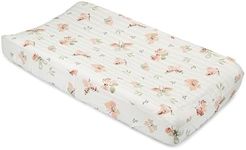 Crane Baby Changing Pad Cover, 100% Cotton Sateen Exterior Change Pad Cover, Butterfly, 16" x 32", Fitted Changing Pad Covers, Changing Table Pad Cover for Nursery, Baby Registry or Shower Gift