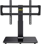 Universal TV Stand for 32-75,80 Inch LCD/LED/OLED TVs, Tabletop TV Stand Base Holds up to 99lbs with VESA up to 600x400mm, Height Adjustable TV Stand Mount with Tempered Glass -APTVS07