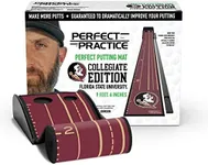 PERFECT PRACTICE Putting Mat Collegiate Edition - Floride State Univ. - Indoor Golf Putting Green with 2 Hole for Practicing at Home or in The Office - Gifts for Golfers - Golf Accessories for Men