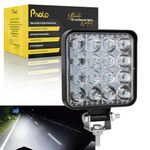 Pivalo CYT 16 LED Square Focus Beam Light 48W 12V DC Waterproof Fog Pod Driving Spot Head Lamp Off-Roading Lights Universal for All Bikes and Cars (Set of 1)