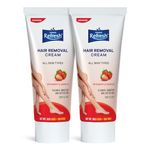 Torque Refresh Hair Removal Cream with Strawberry Essence, No Ammonia Smell, Sensitive Skin - 60 g | Suitable for Legs, Underarms, Bikini Line, Arms | Cleaner, Smoother & Softer Skin - Pack of 2