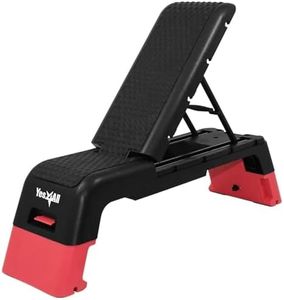 Yes4All Multifunctional Fitness Aerobic Step Platform/Aerobic Deck, Household Step Workout Bench for Home Gym (Red/Black)