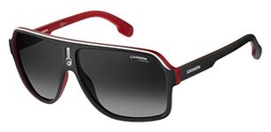 Carrera Men's Ca1001s Aviator Sunglasses MATTE BLACK RED/DARK GRAY GRADIET 62 mm