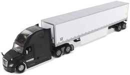 Diecast Masters Freightliner New Cascadia Sleeper Cab Black with 53' Dry Van Trailer White Transport Series 1/50 Diecast Model by 71047