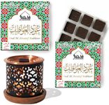 Oud Al Awatef Bakhoor Set by Dukhni | 2 x 9 Piece Each & Snowflake Bakhoor Burner | Arabic Bakhoor Incense| Fresh Citrus Oud Blend| Perfect for Prayer Time | to Relax & Meditate