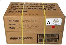 MRE 2019 Inspection Date Case, 12 Meals with 2019 Inspection Date, 2016 Pack Date. Military Surplus Meal Ready to Eat. (A-Case)