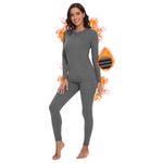 SIHOHAN Womens Thermal Underwear Set, Fleece Lined Thermal Long Johns for Ladies, Winter Warm Base Layer Tops & Leggings for Daily Wear and Skiing (Grey,L)