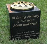 Personalised Granite Memorial Vase, Solid Granite, Heavy 8kg, Engraved 6x6x6 Inch, Gold Lettering, Crematorium, Grave Marker, Grave Side, Garden Memorial