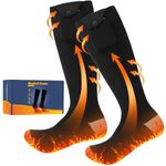 Heated Socks for Men Woman, Electric Socks 5000mAh Rechargeable Battery Up to 8 Hours Heating 5-Gear Adjustable Temperature Winter Heated Socks for Skiing, Hunting, Camping, Indoors Outdoors