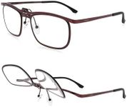 FAA'N Flip up Reading Glasses for Women Men,Square Frame Readers with Spring Hinge (Presbyopia lens, Red, +2.50 Diopters)