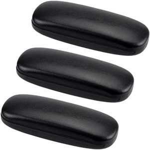 IFAMIO 3 Pack Glasses Case Hard Shell Eye Glass Case Glasses Holder Pocket Portable Sunglass Protector Case Fit Most Eye Glasses and Sunglasses (Black), Black, One Size