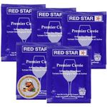 Red Star Premier Cuvee Wine Yeast (5 Pack) - Great for Making Wine Cider Mead Kombucha at Home - 5 g Sachets - Saccharomyces cerevisiae - Sold by CAPYBARA Distributors Inc.