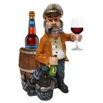 Brotherhood Enterprise Resin Wine, Beer Bottle Stand Statue Wine Bottle and Glass Holder Showpiece Big Size 23 X 18 X 12 cm Polyresin Multicolor Pack of 1