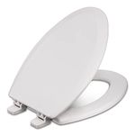 Centoco 900-001 Elongated Wooden Toilet Seat, Heavy Duty Molded Wood with Centocore Technology, White