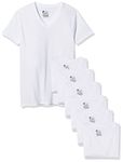 Hanes Men's 7-Pack ComfortSoft Tagless V-Neck T-Shirt (Bonus Pack), White, Small