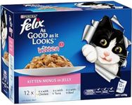 Felix Kitten As Good As It Looks Menu Favourite Selection in Jelly Wet Cat Food, 85 g (Pack of 12)